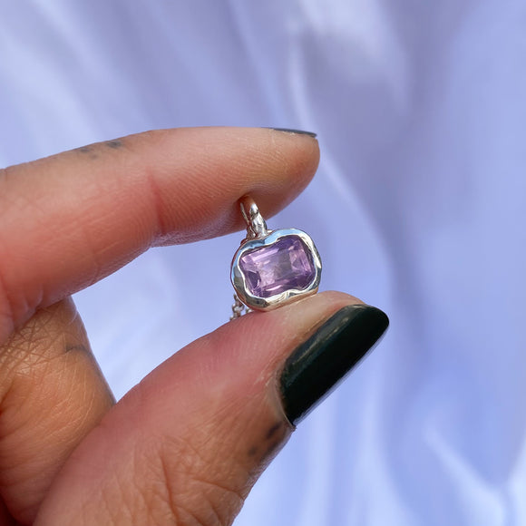 Amethyst Layering Pendant - Sterling Silver