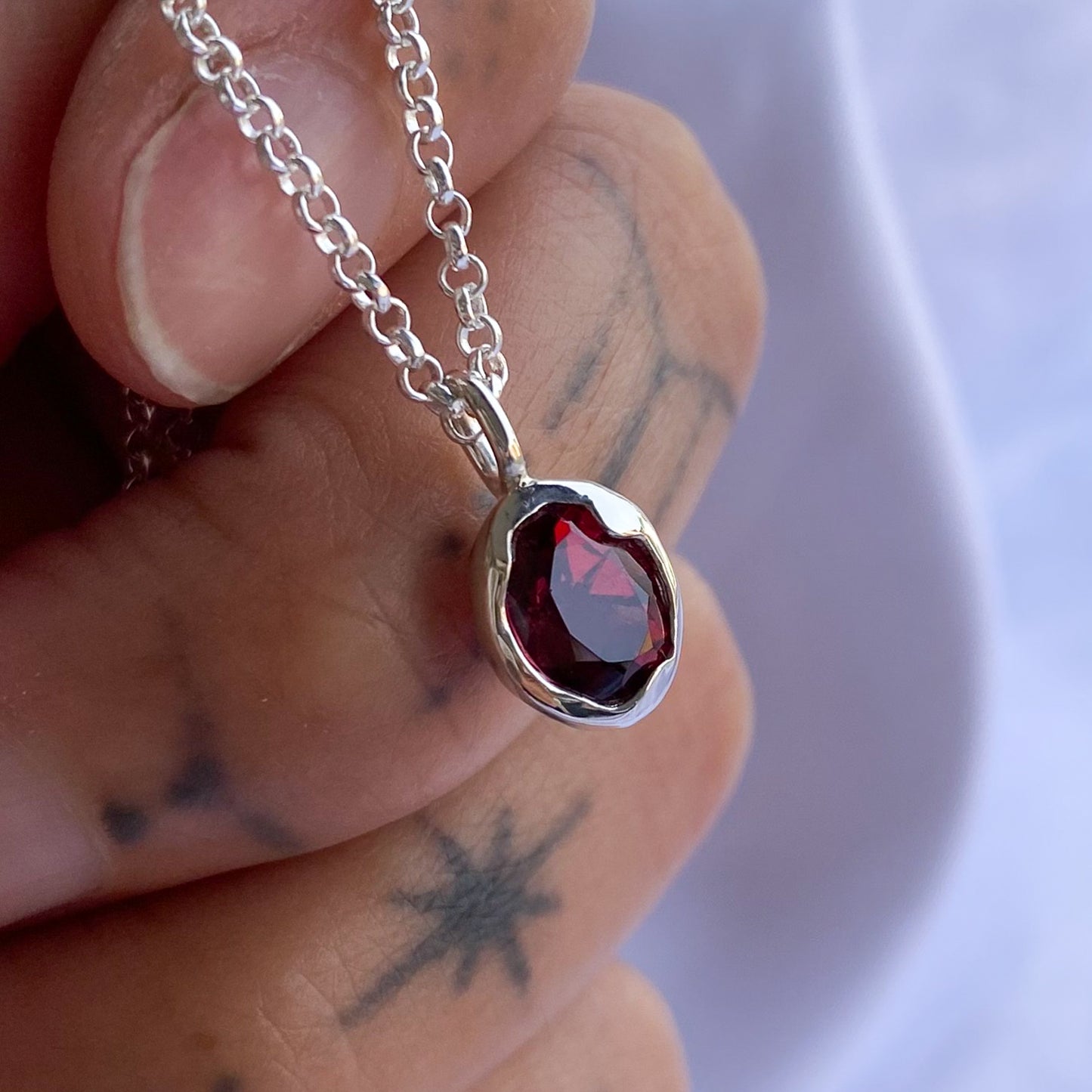 Raspberry Garnet Layering Pendant