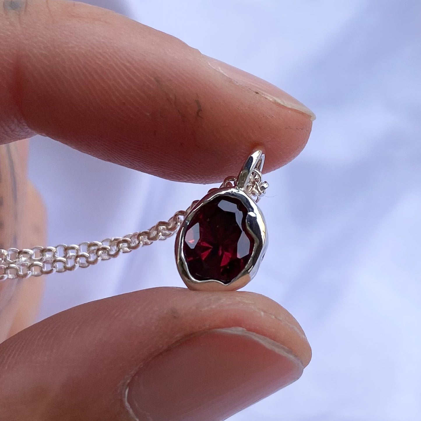 Raspberry Garnet Layering Pendant