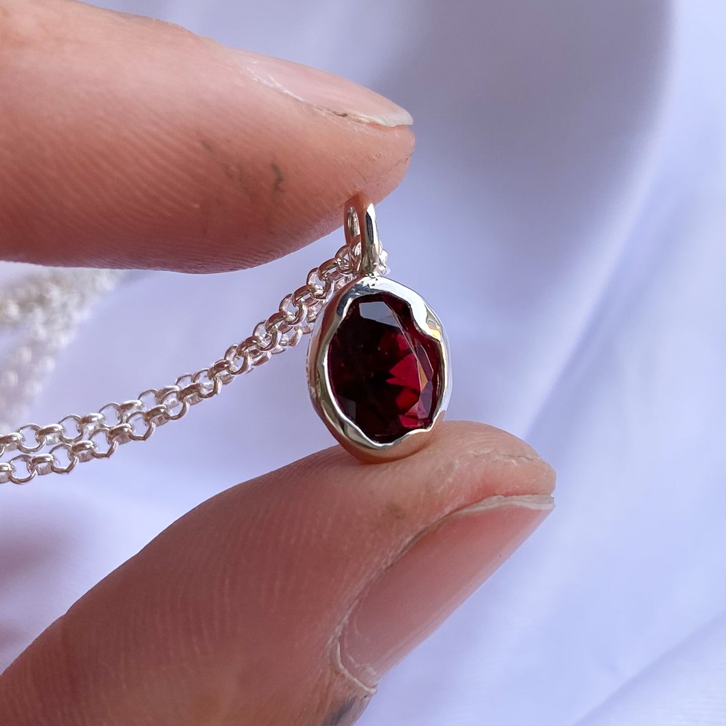 Raspberry Garnet Layering Pendant