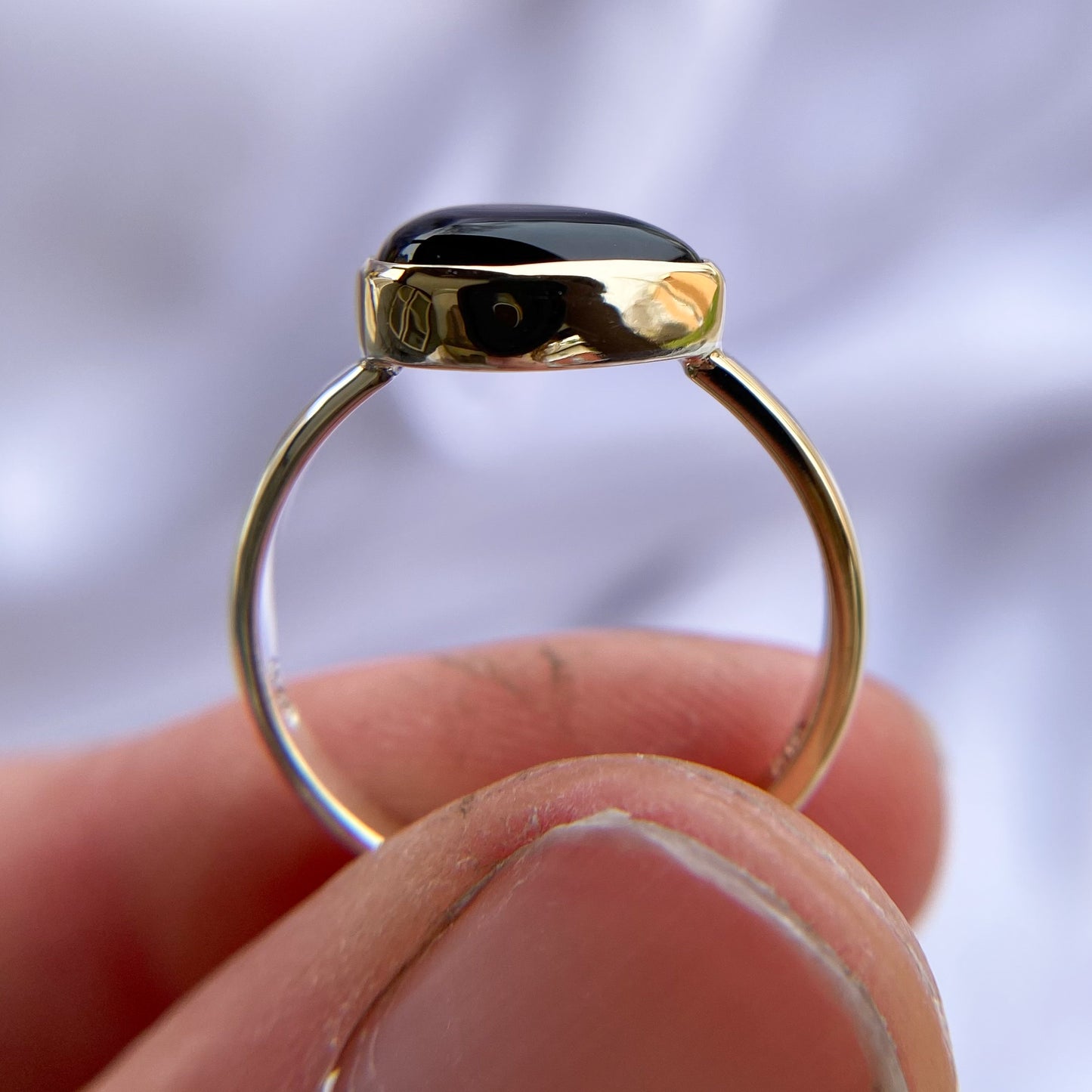 Mixed Metal Onyx Ring