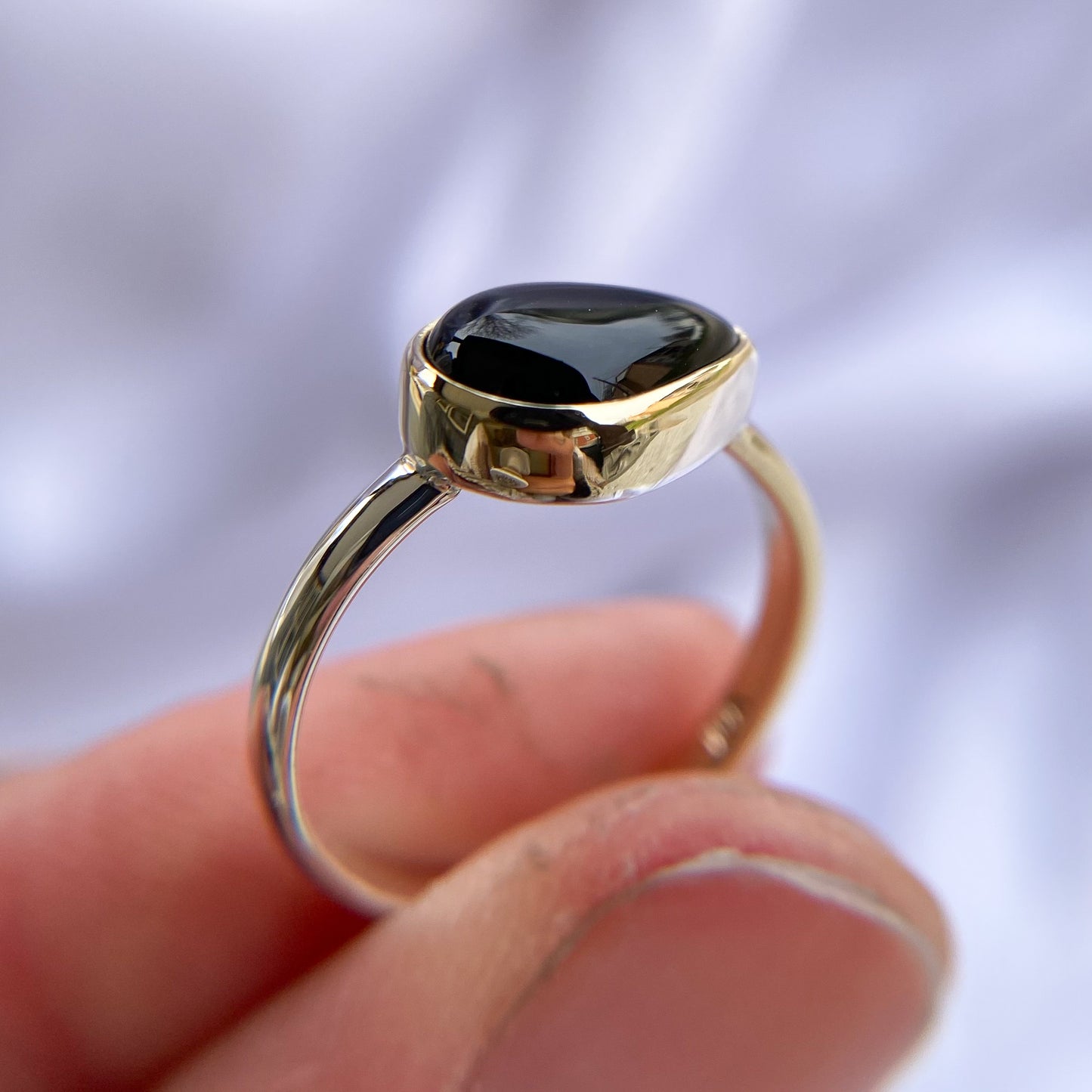 Mixed Metal Onyx Ring