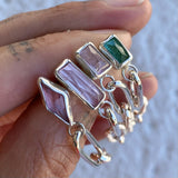 Tourmaline Paper Clip Chain Earrings