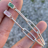 Tourmaline Paper Clip Chain Earrings