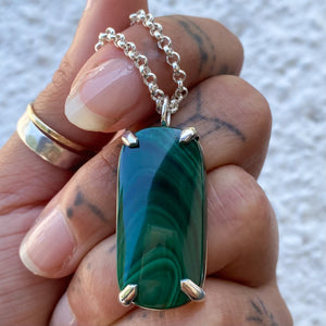 Malachite Prong Pendant