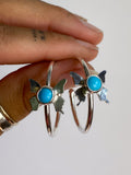 Turquoise Butterfly Hoops - Butterfly Kisses Hoops